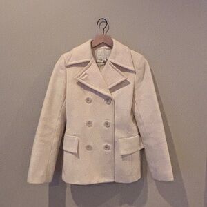 Banana Republic Wool Cream Double-Breasted Women's Pea Coat